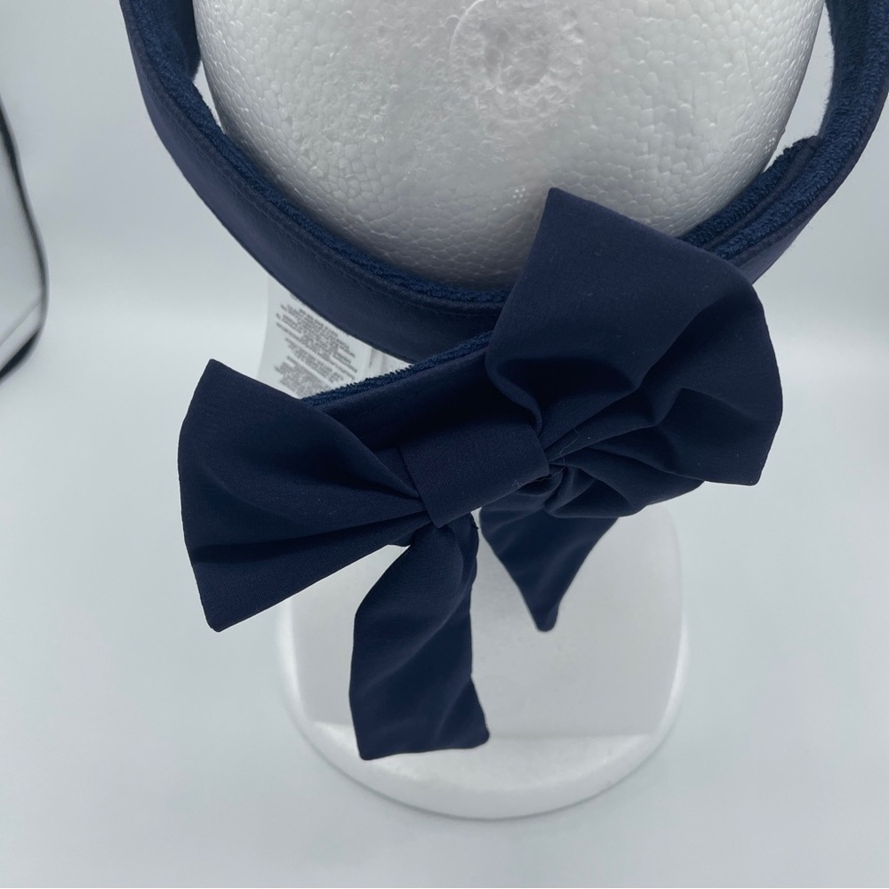 POLO GOLF Ralph Lauren 4-way stretch hat/visor in NAVY/WHITE w/bow closure - Picture 6 of 11